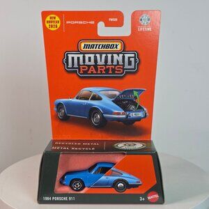 1964 Porsche 911 Matchbox Moving Parts Die-Cast Car 1/64 Scale Blue Recycled Met